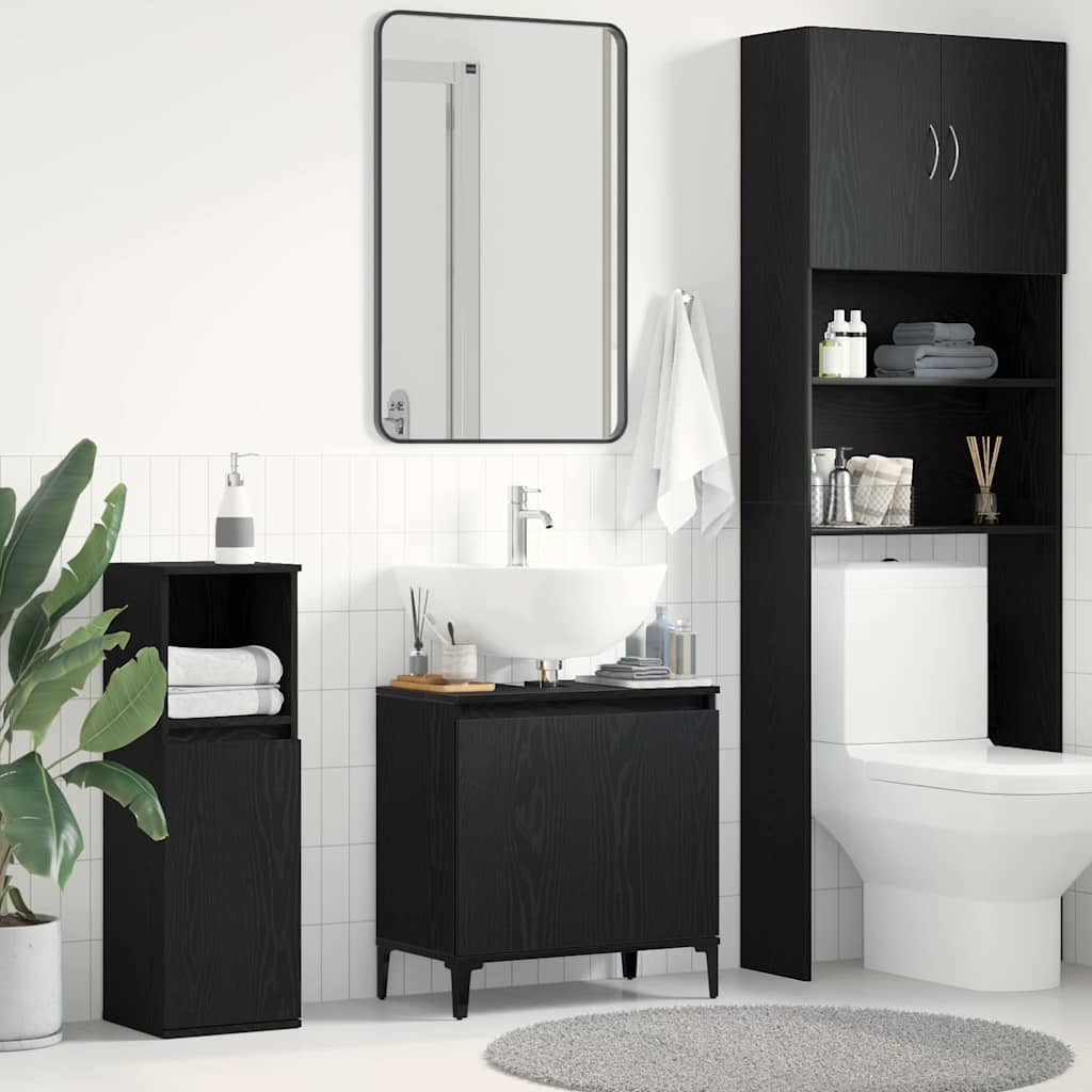 Sink cabinet Black oak 58 x 33 x 60 cm Engineered Wood