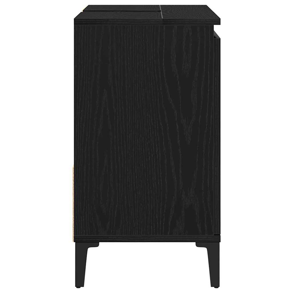 Bathroom Cabinet Black Oak 65 x 33 x 60 cm Engineered Wood