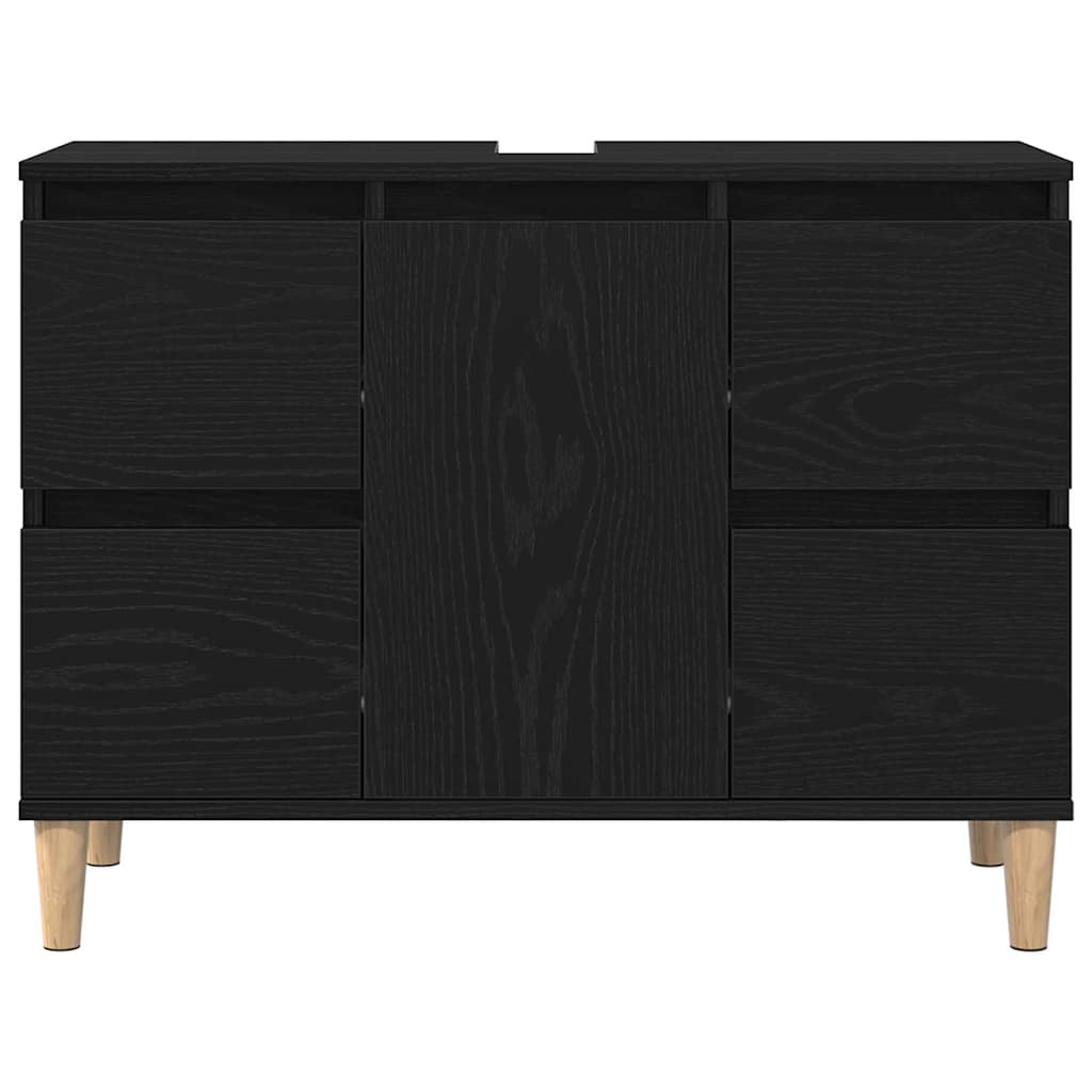 Sink cabinet Black oak 80 x 33 x 60 cm Engineered Wood