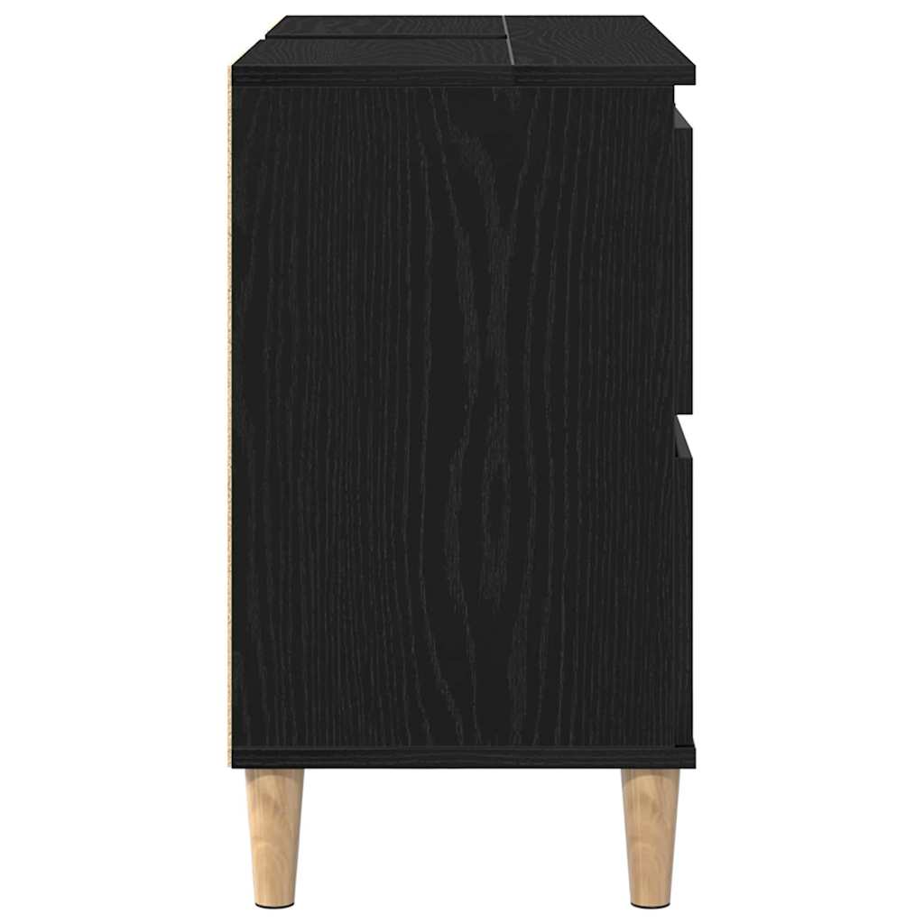 Sink cabinet Black oak 80 x 33 x 60 cm Engineered Wood
