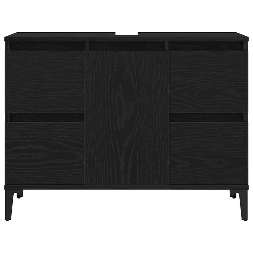 Sink cabinet Black oak 80 x 33 x 60 cm Engineered Wood