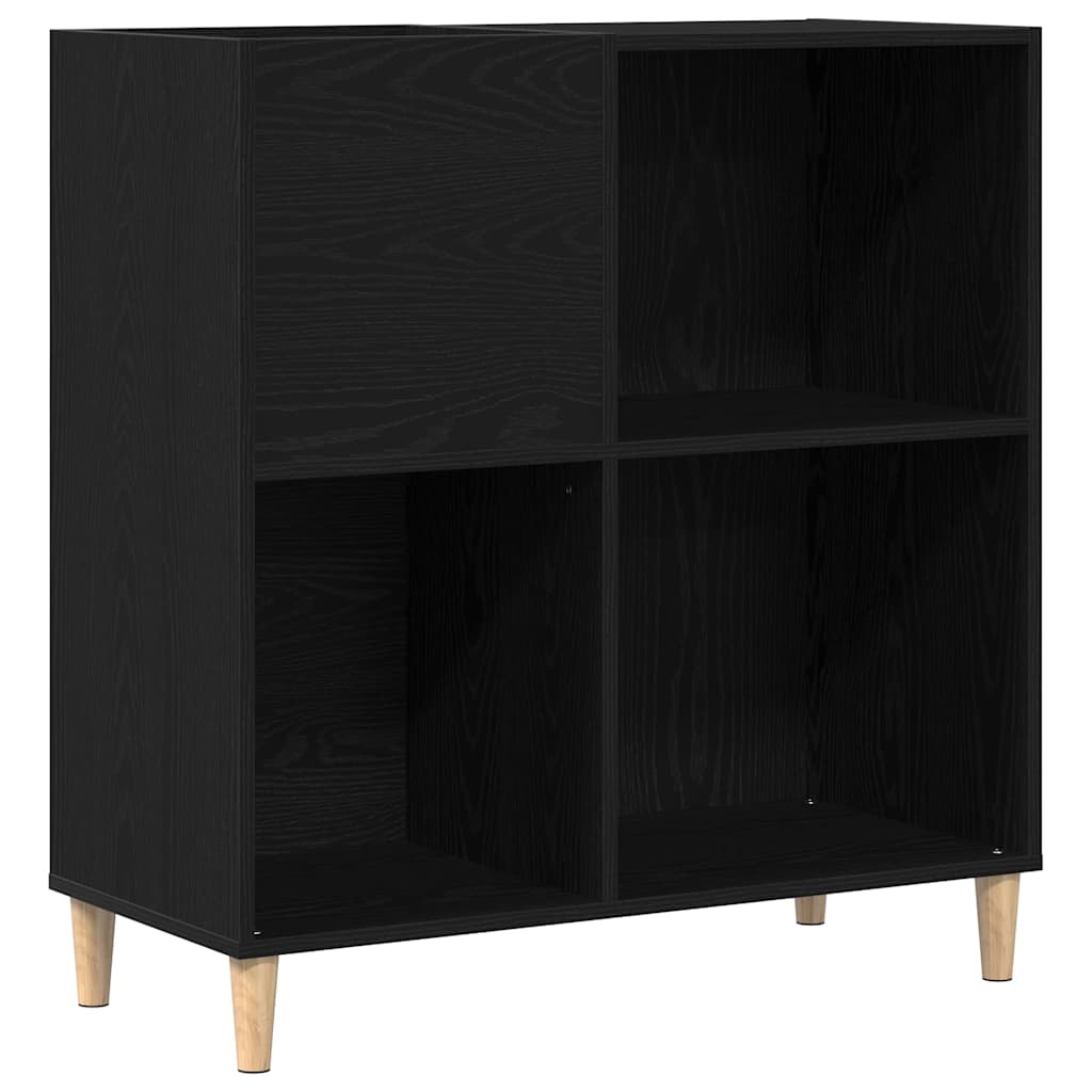 Record Cabinet Black Oak 84,5 x 38 x 89 cm Engineered Wood