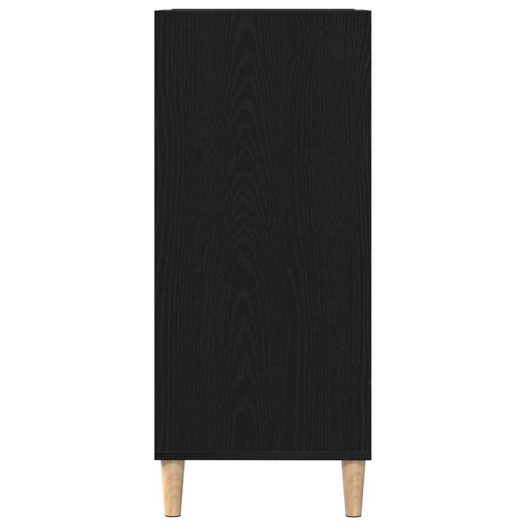 Record Cabinet Black Oak 84,5 x 38 x 89 cm Engineered Wood