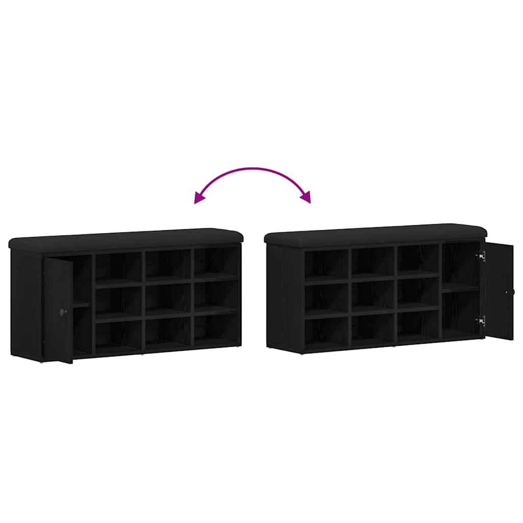 Shoe Bench with Drawer Black 100 x 30 x 48 cm Engineered wood