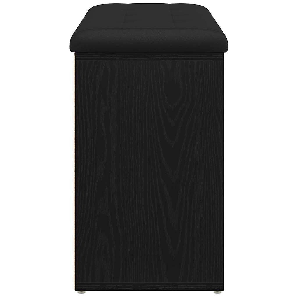 Shoe Bench with Storage Black 80 x 30 x 48 cm Engineered wood