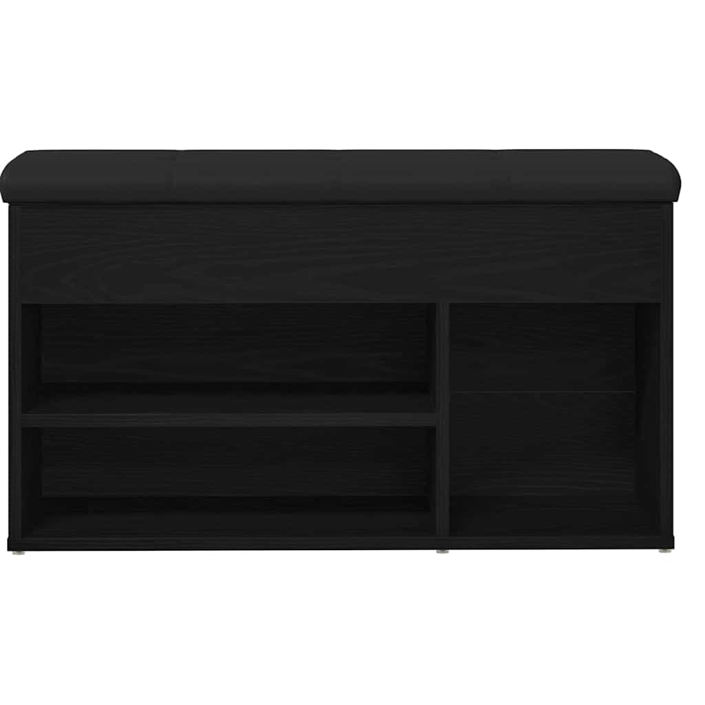 Shoe Bench with Storage Black 80 x 30 x 45 cm Engineered wood