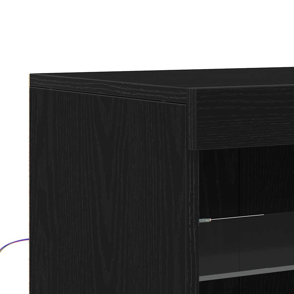 Sideboard Black Oak 60.5 x 37 x 67 cm Engineered Wood