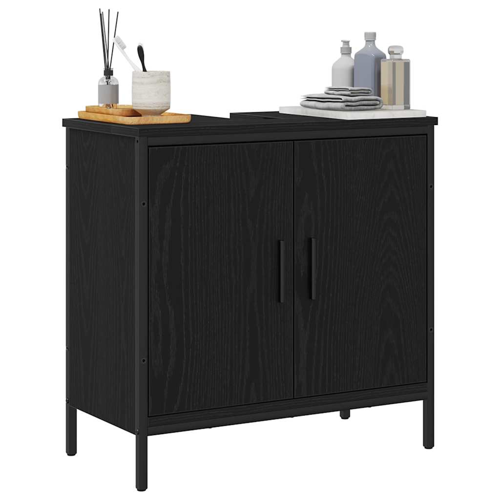 Bathroom Sink Cabinet Black Oak 60 x 30 x 60 cm Engineered Wood