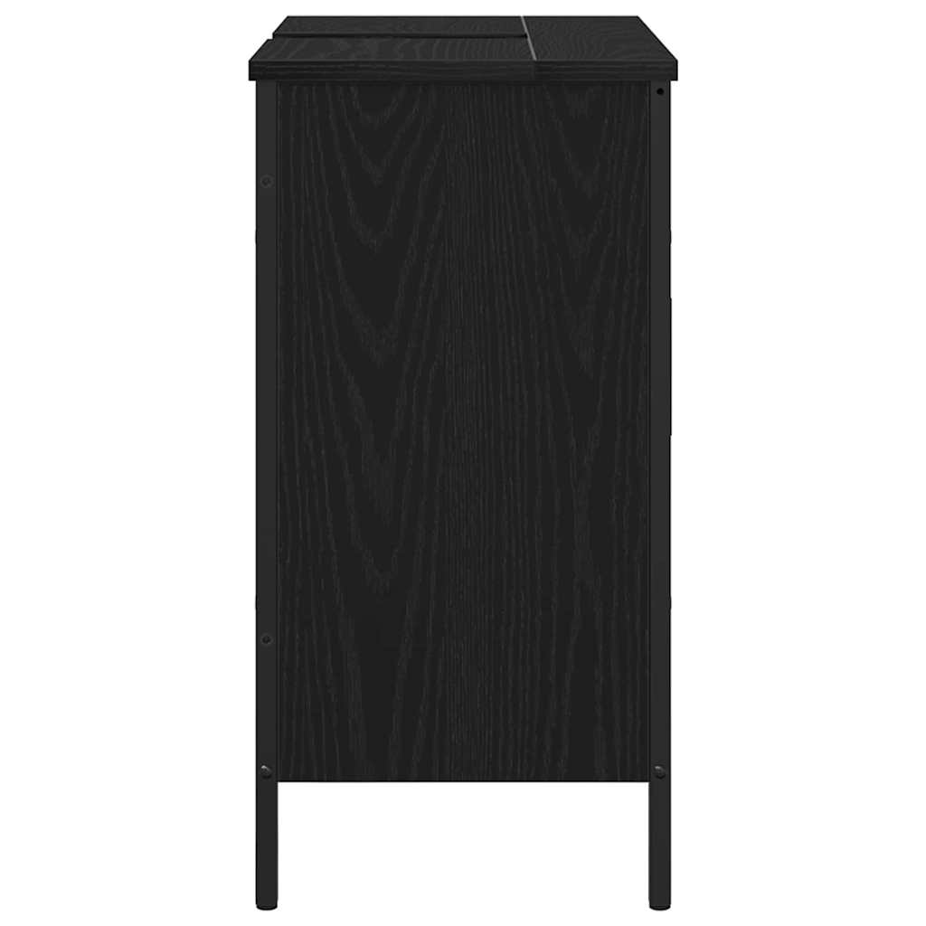 Bathroom Sink Cabinet Black Oak 60 x 30 x 60 cm Engineered Wood