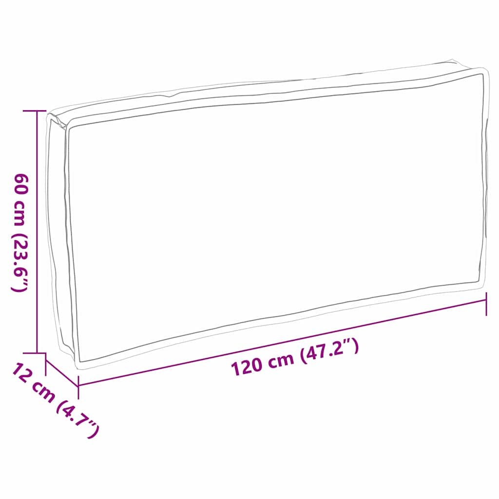 Pallet Cushion for Seat / Backrest Anthracite 120 x 60 x 12 cm