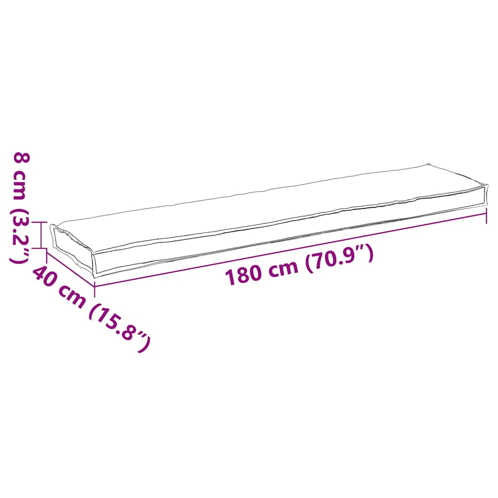 Pallet Cushion Anthracite 180 x 40 x 8 cm Oxford fabric