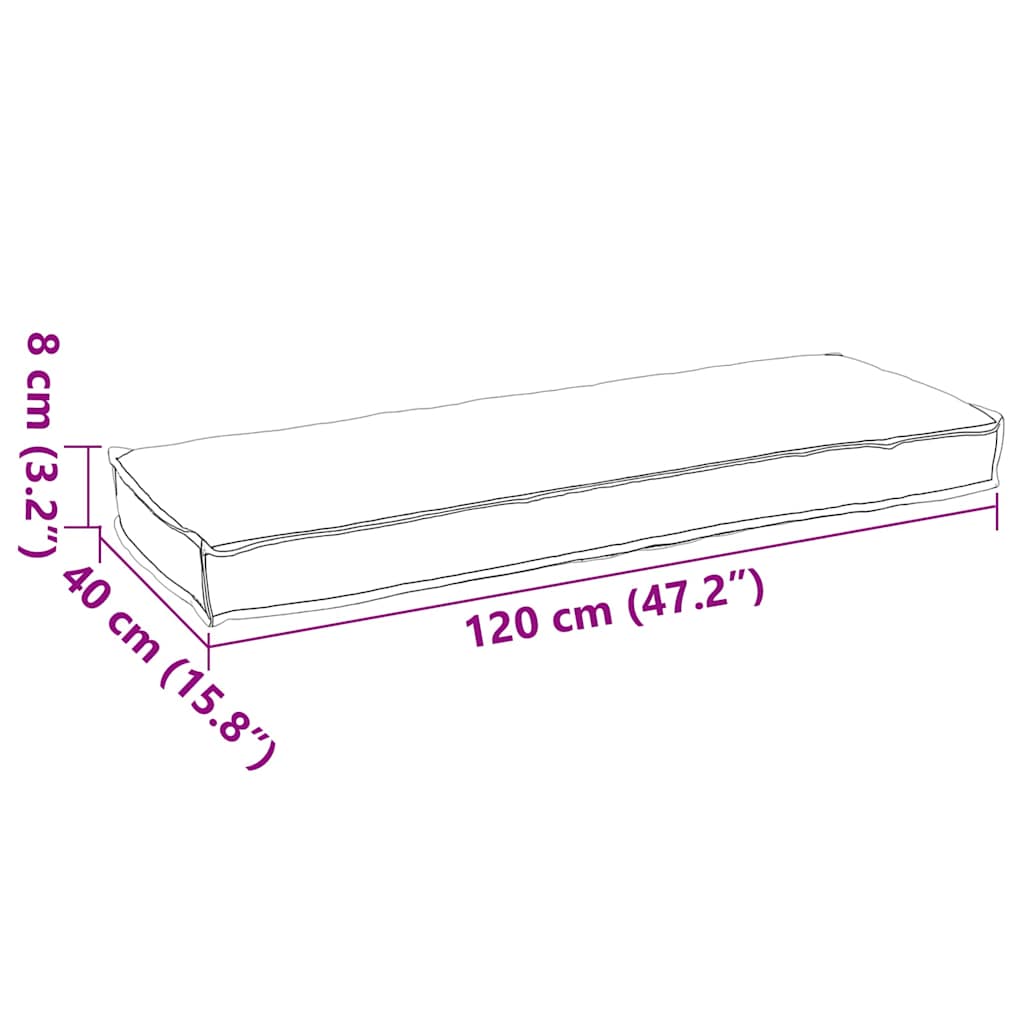 Pallet Cushion Set 2 pcs Anthracite 120 x 40 x 8 cm