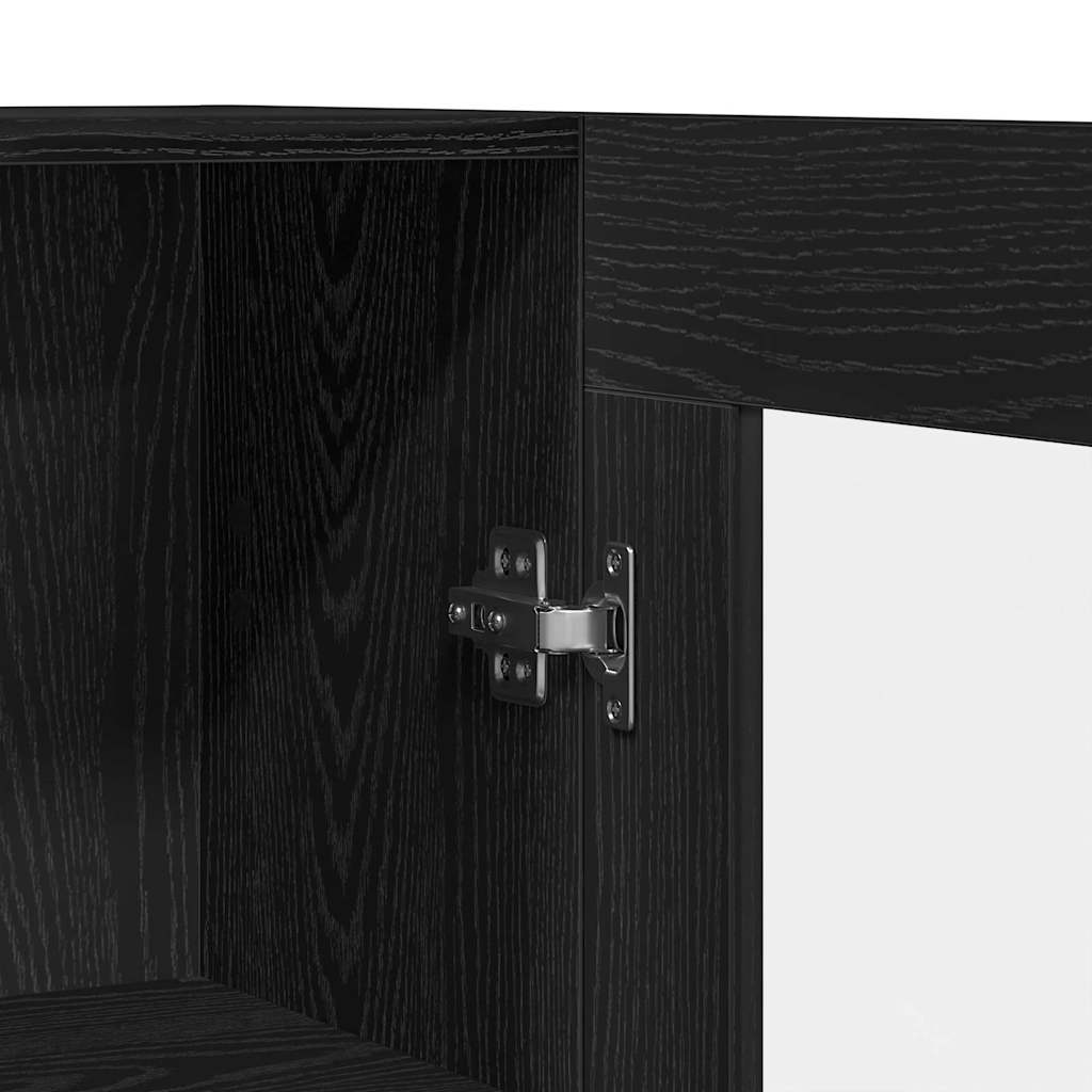 Book Cabinet Black oak 82,5 x 30,5 x 185 cm Engineered Wood
