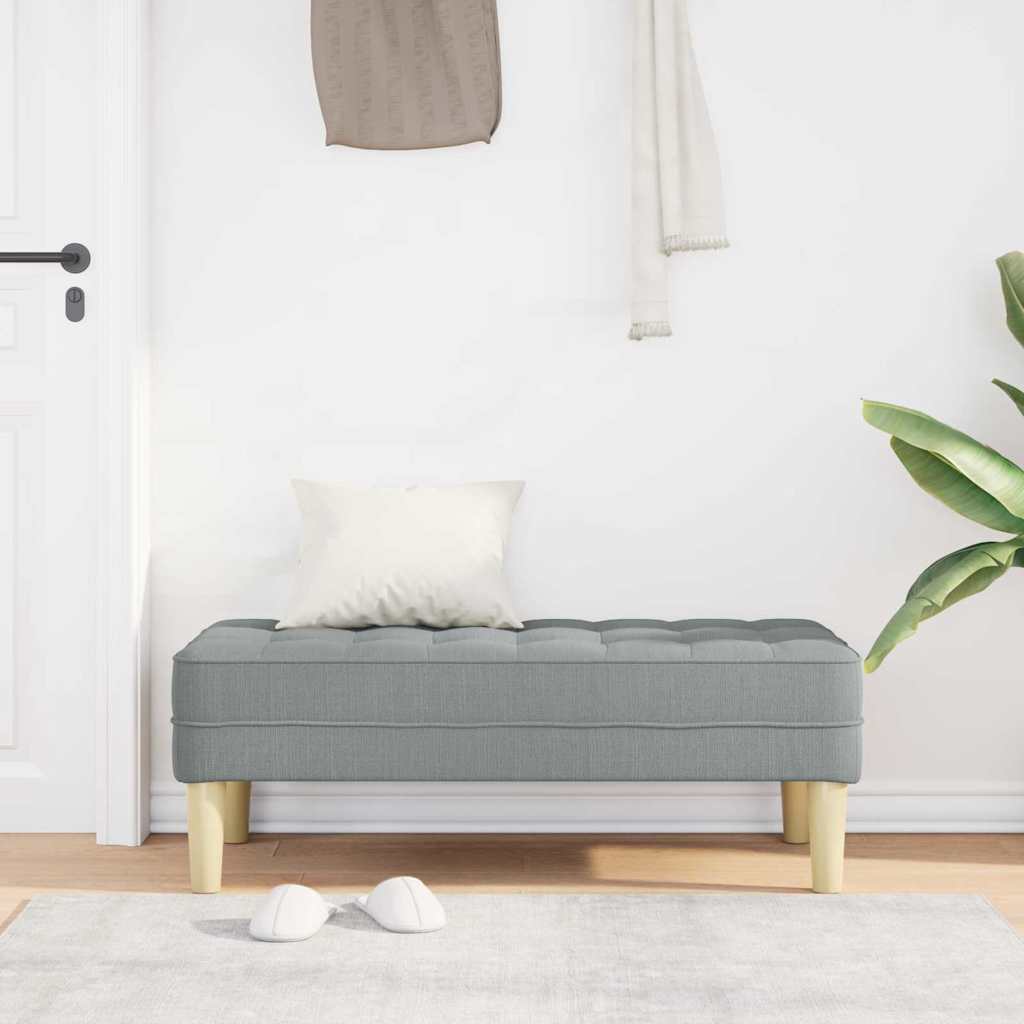 Bench Light grey 113 x 57 x 39 cm Fabric