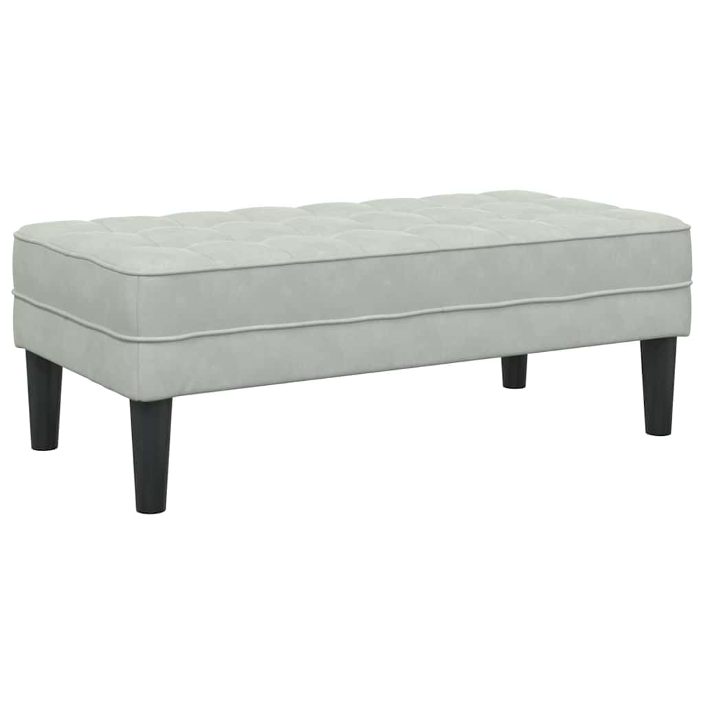 Bench Light grey 113 x 57 x 39 cm Velvet