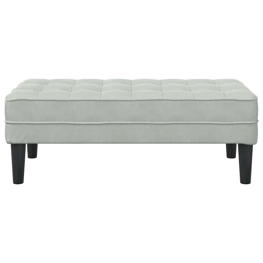 Bench Light grey 113 x 57 x 39 cm Velvet