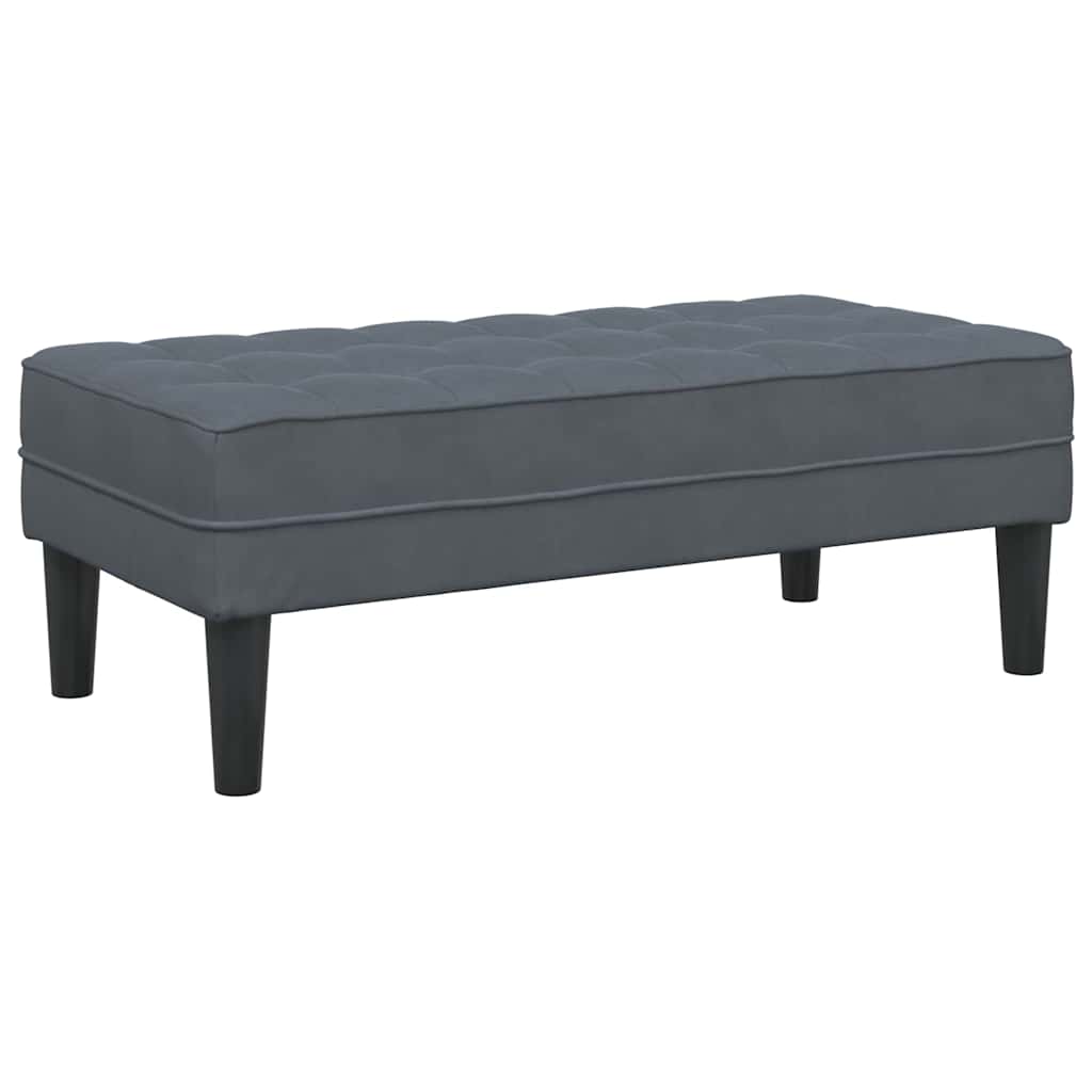 Bench Dark grey 113 x 57 x 39 cm Velvet