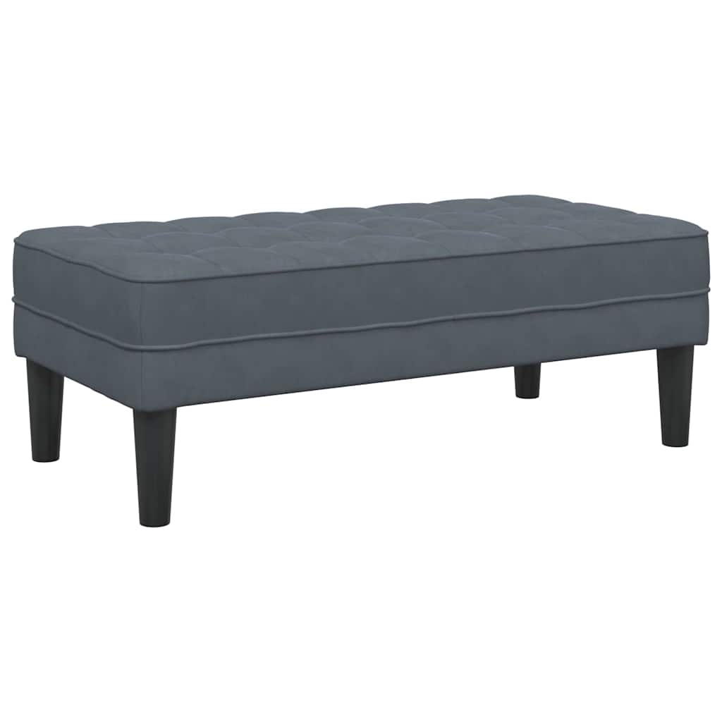 Bench Dark grey 113 x 57 x 39 cm Velvet