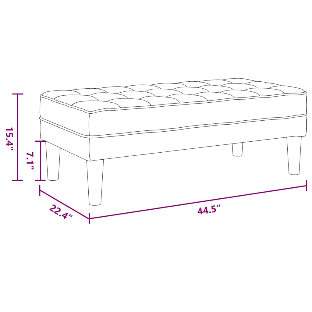 Bench Black 113 x 57 x 39 cm Velvet