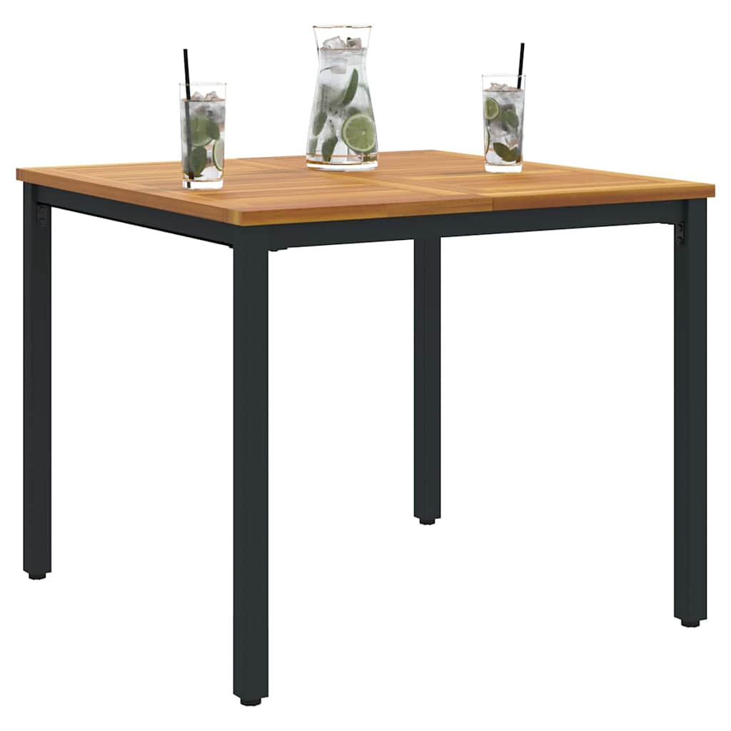 Outdoor Tables Natural and black 90 x 90 x 75 cm