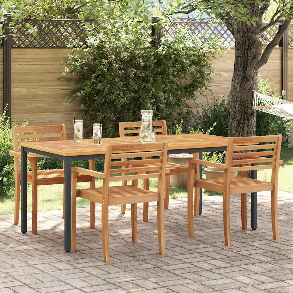 Outdoor Tables Natural and black 180 x 90 x 75 cm