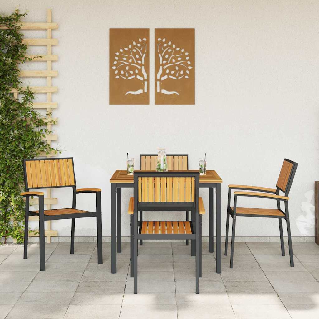 Garden Chair 4 pcs Brown 56 x 57 x 87cm Solid Acacia wood