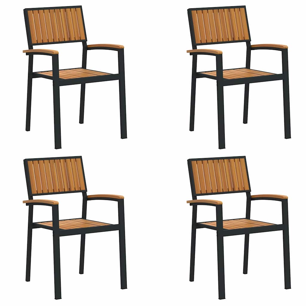 Garden Chair 4 pcs Brown 56 x 57 x 87cm Solid Acacia wood