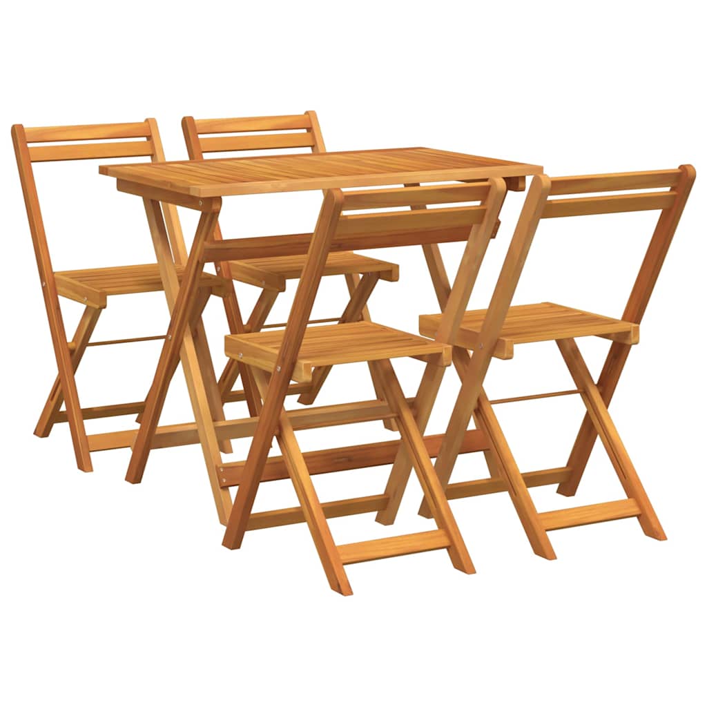 Bistro Set 5 pcs Brown Solid acacia wood