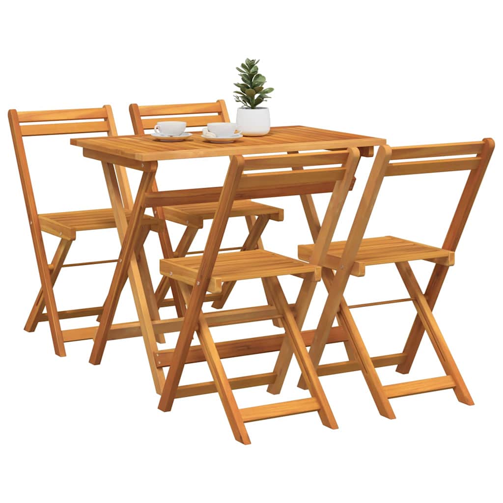 Bistro Set 5 pcs Brown Solid acacia wood