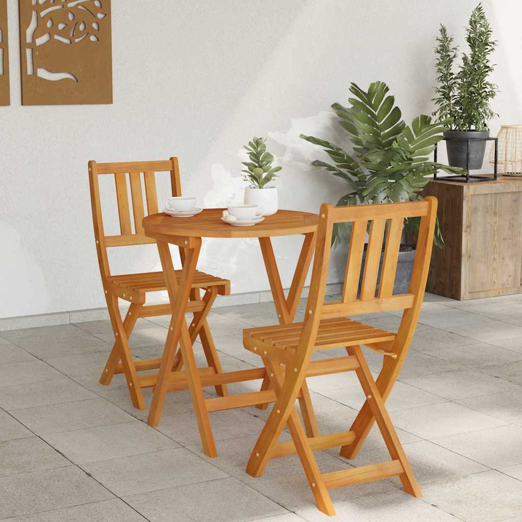 Bistro Set 3 pcs Brown Solid acacia wood