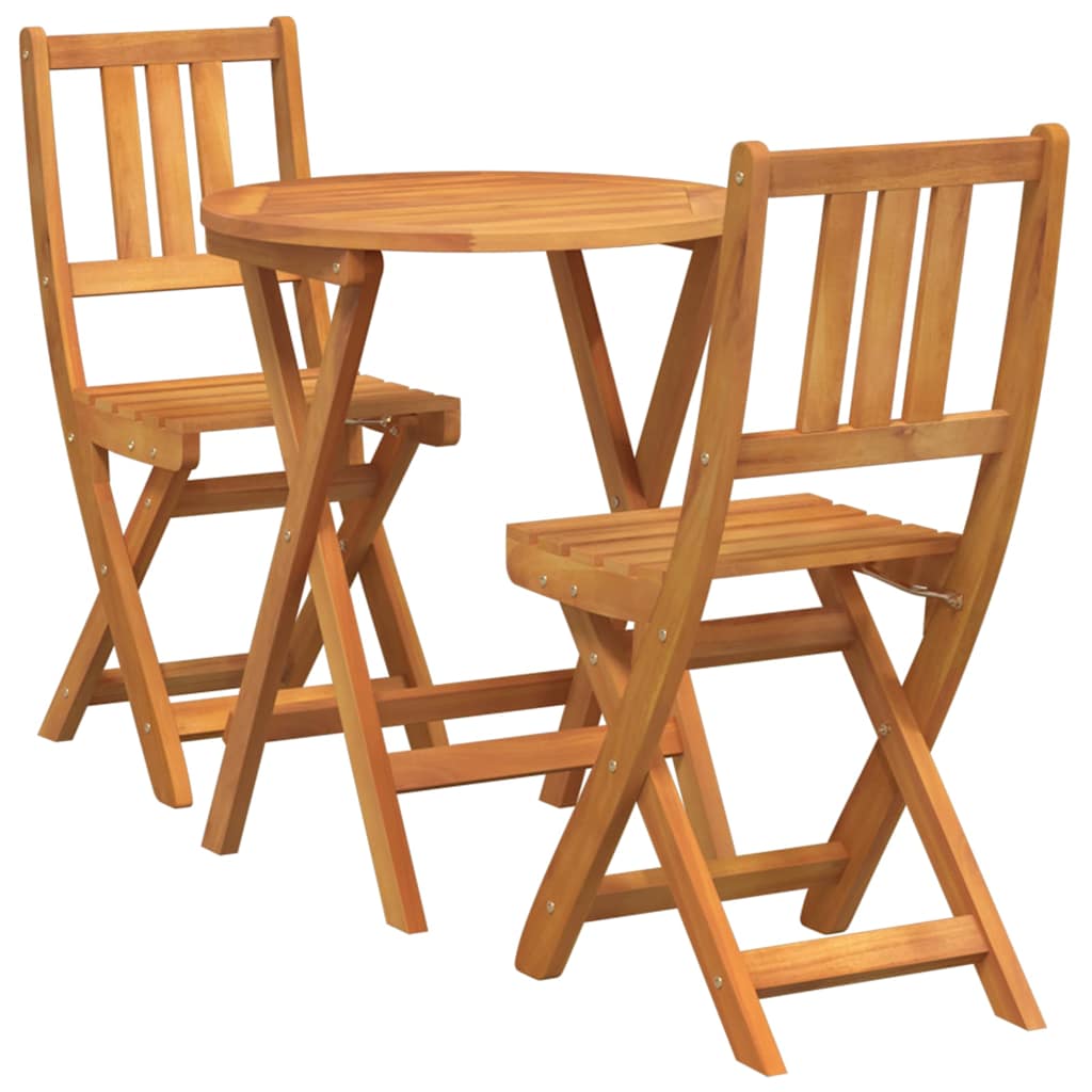 Bistro Set 3 pcs Brown Solid acacia wood