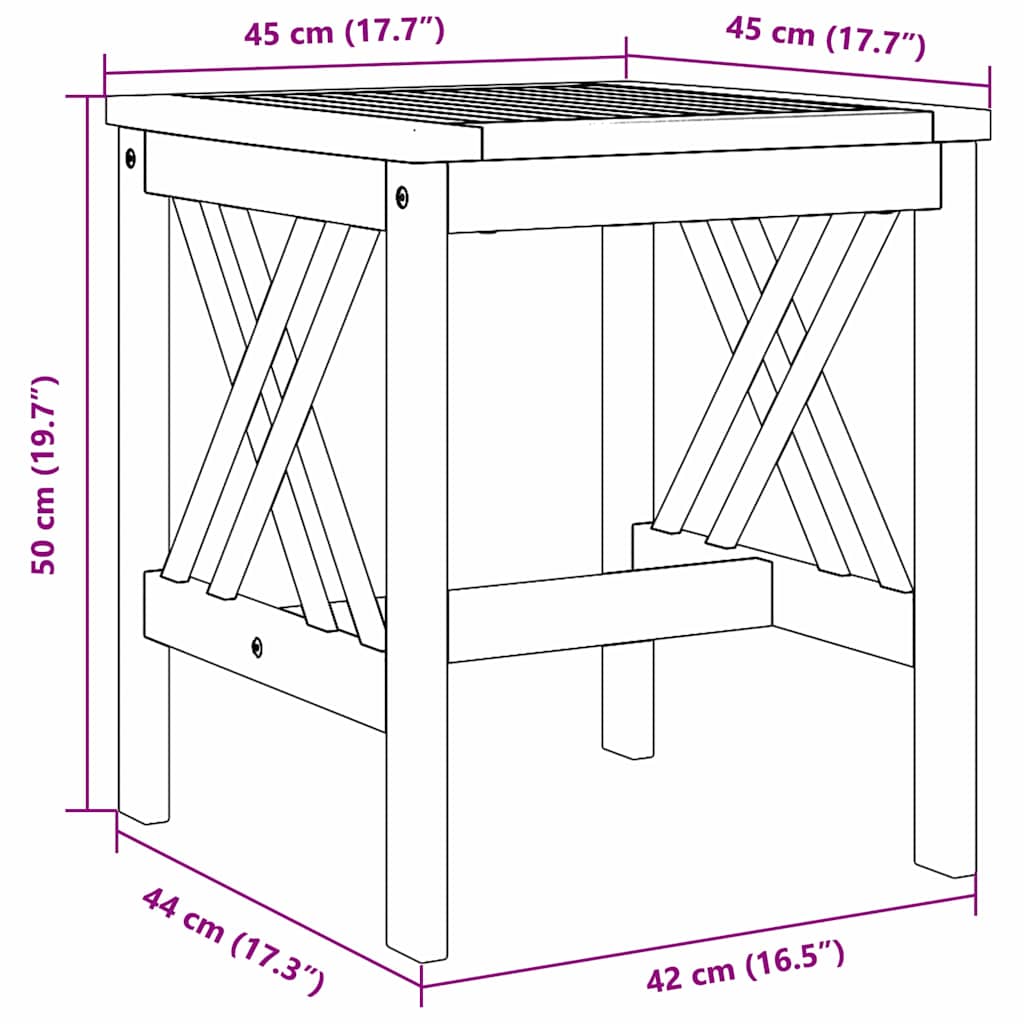 Side Table Brown Solid Acacia wood