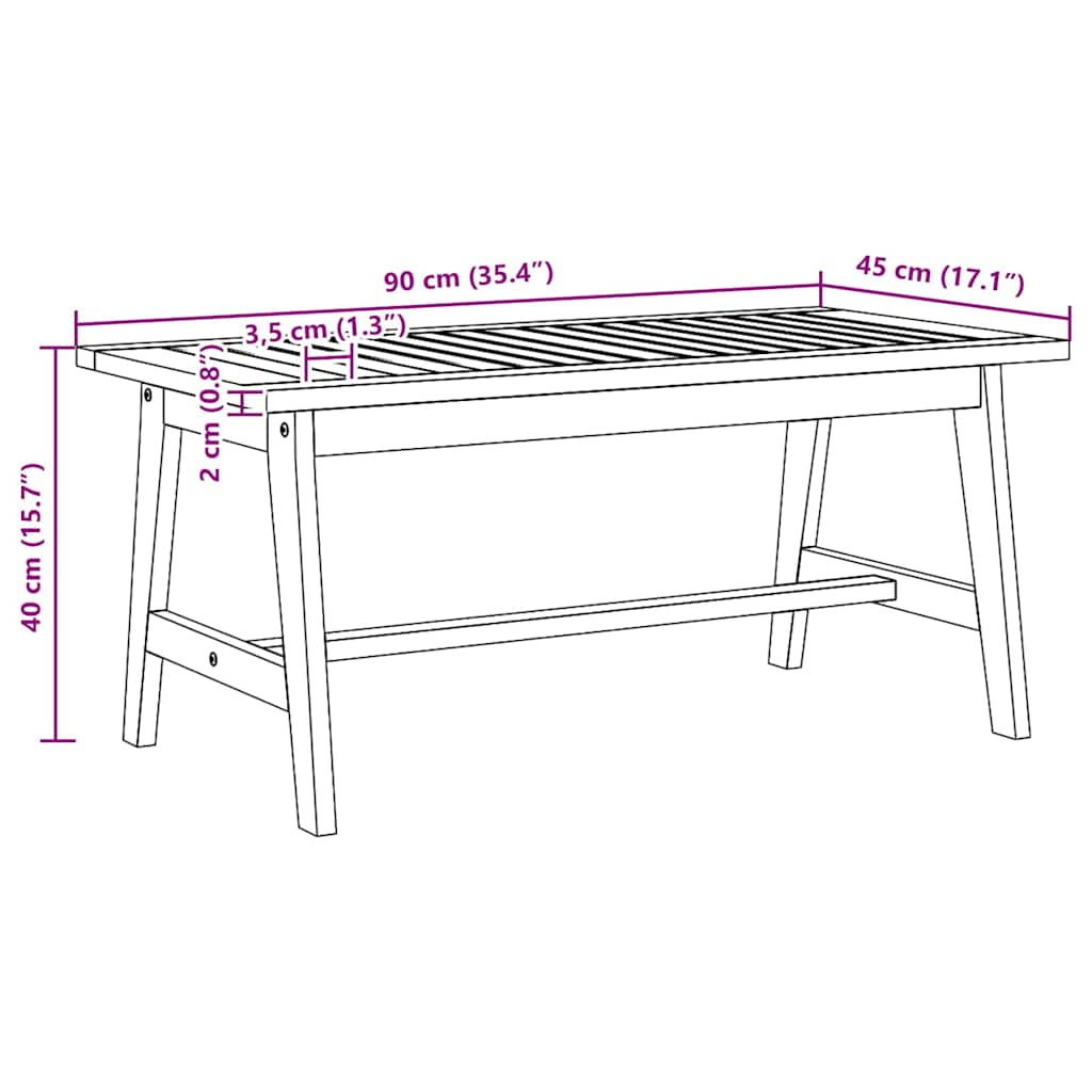 Coffee Table Brown Solid Acacia wood