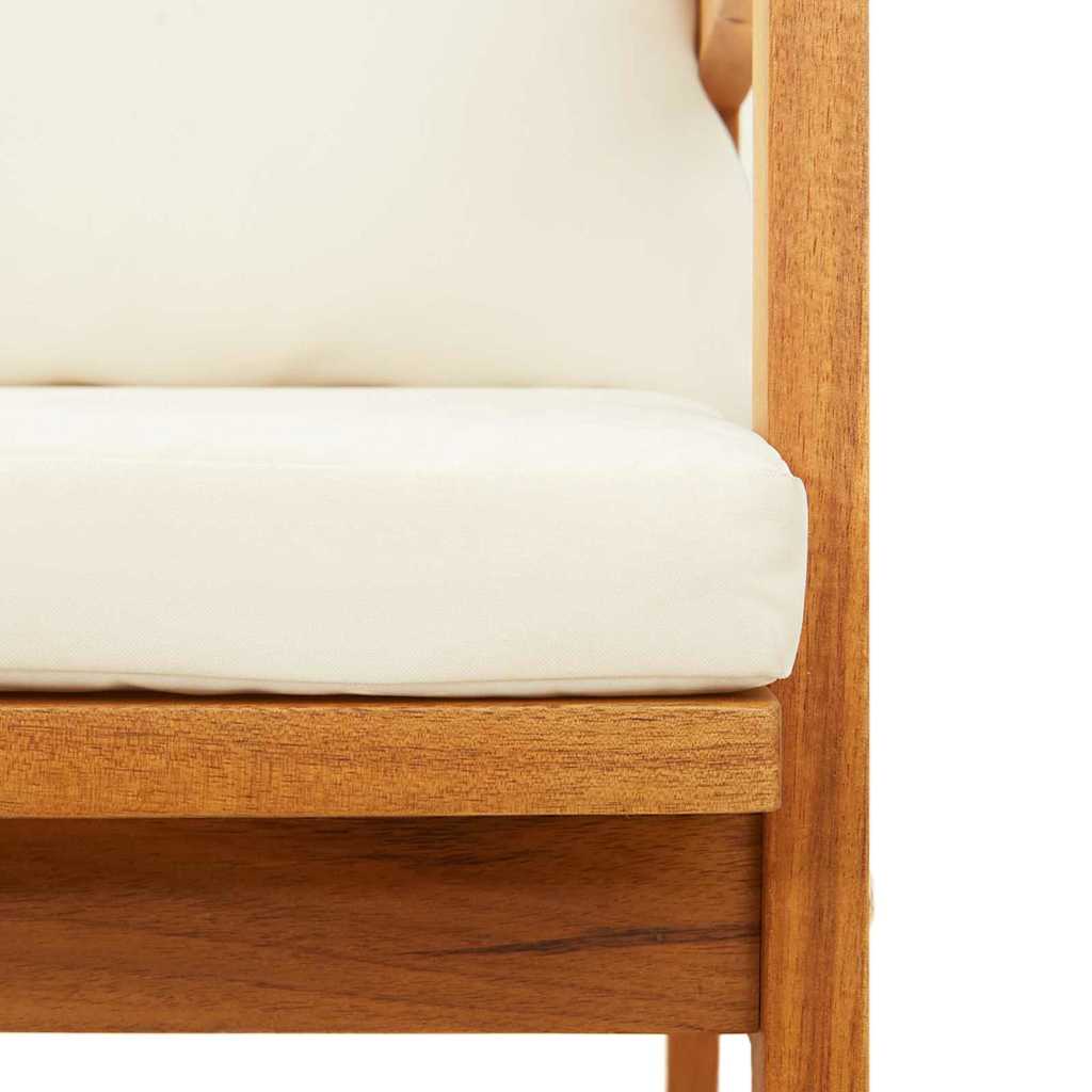 Garden Bench with Cushion Brown Solid Acacia wood