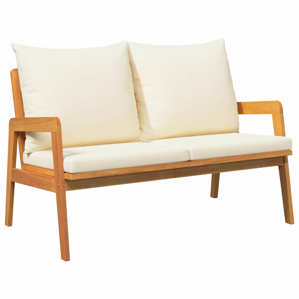 Garden Bench with Cushion Brown Solid Acacia wood