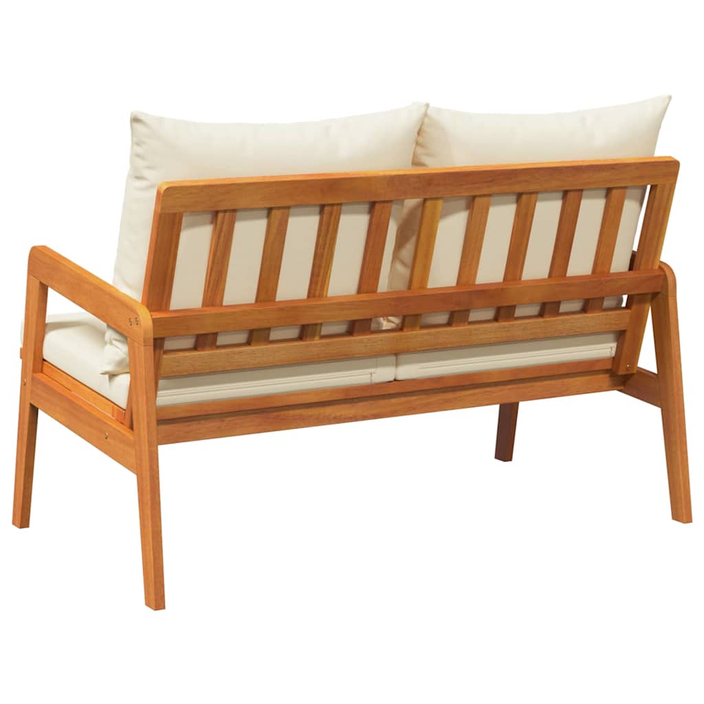 Garden Bench with Cushion Brown Solid Acacia wood