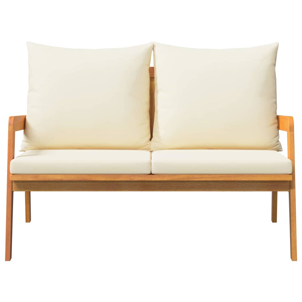 Garden Bench with Cushion Brown Solid Acacia wood