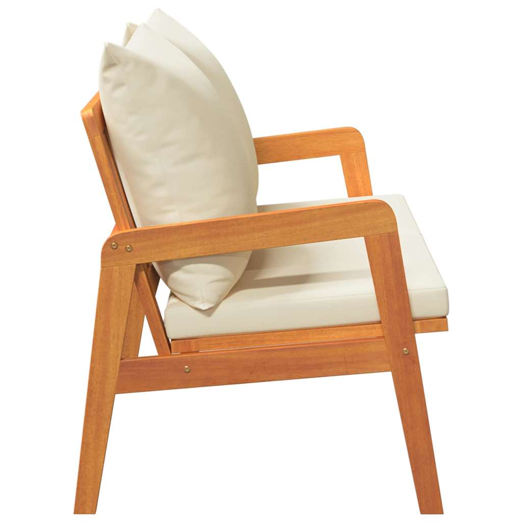 Garden Bench with Cushion Brown Solid Acacia wood