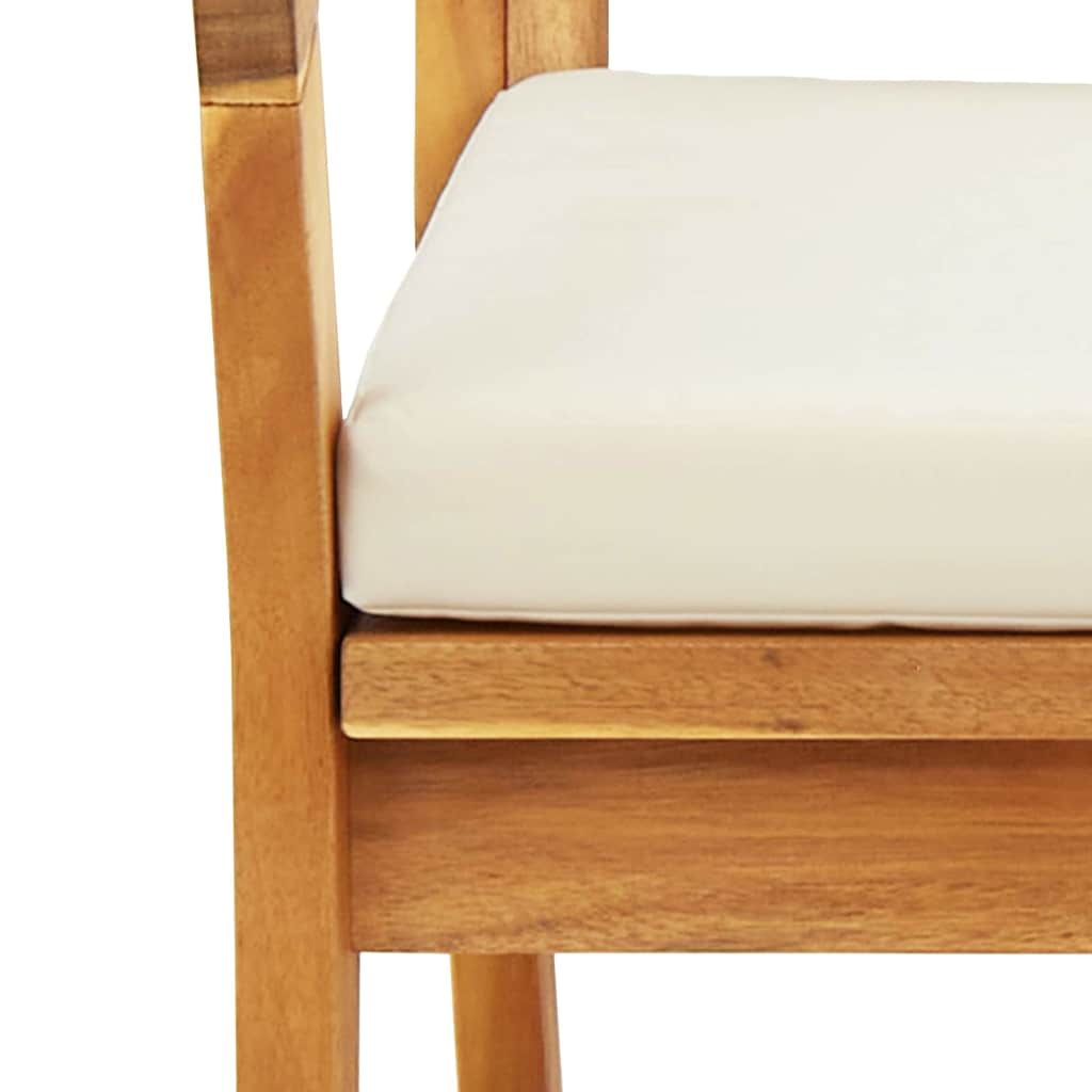 Garden Bench with Cushion Brown Solid Acacia wood