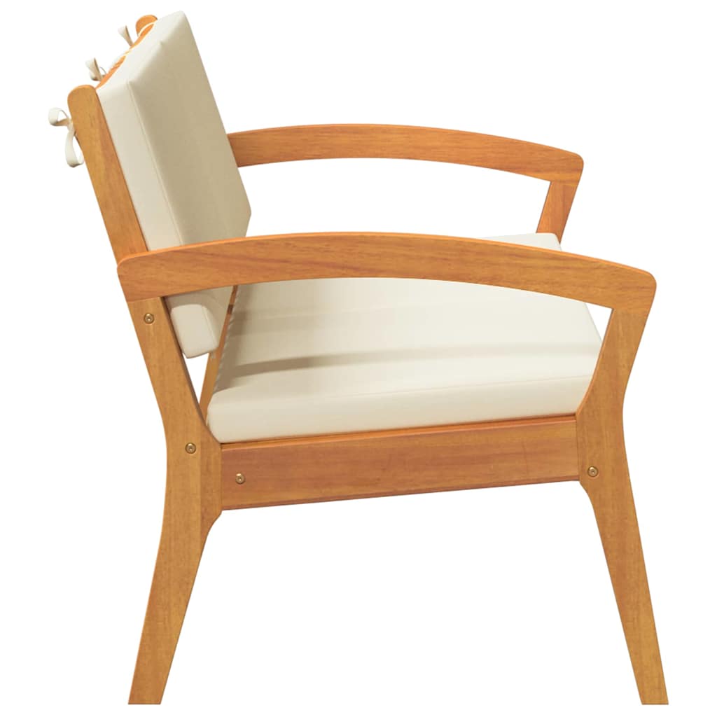 Garden Bench with Cushion Brown Solid Acacia wood