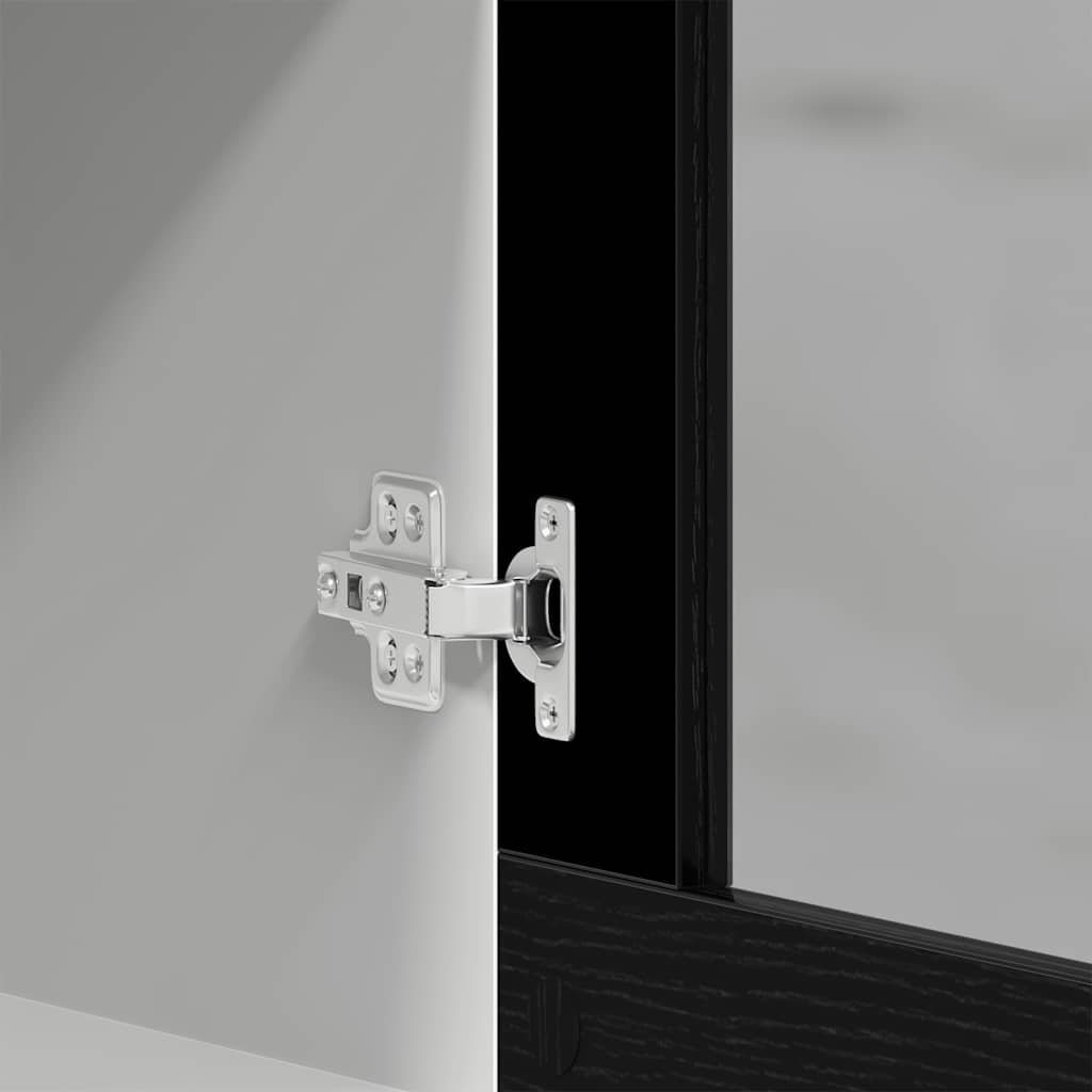 Hanging Glass Cabinet Black Oak 40x31x60 cm Engineered Wood