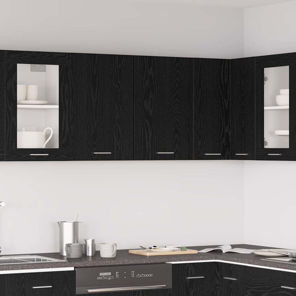 Hanging Cabinet Riga Black oak 80 x 31 x 60 cm Engineered Wood