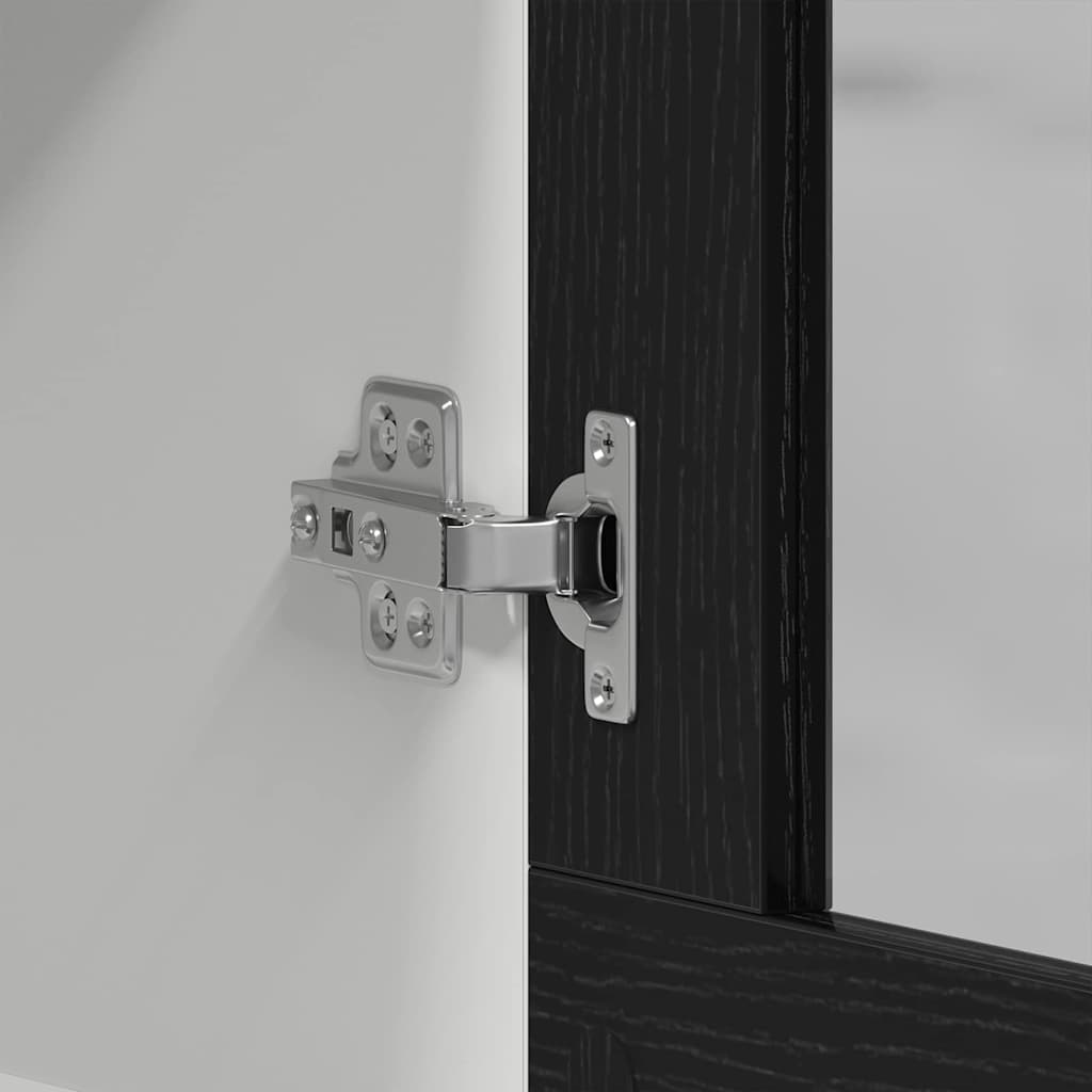 Hanging Glass Cabinet with Shelf Riga Black oak 80 x 31 x 60 cm