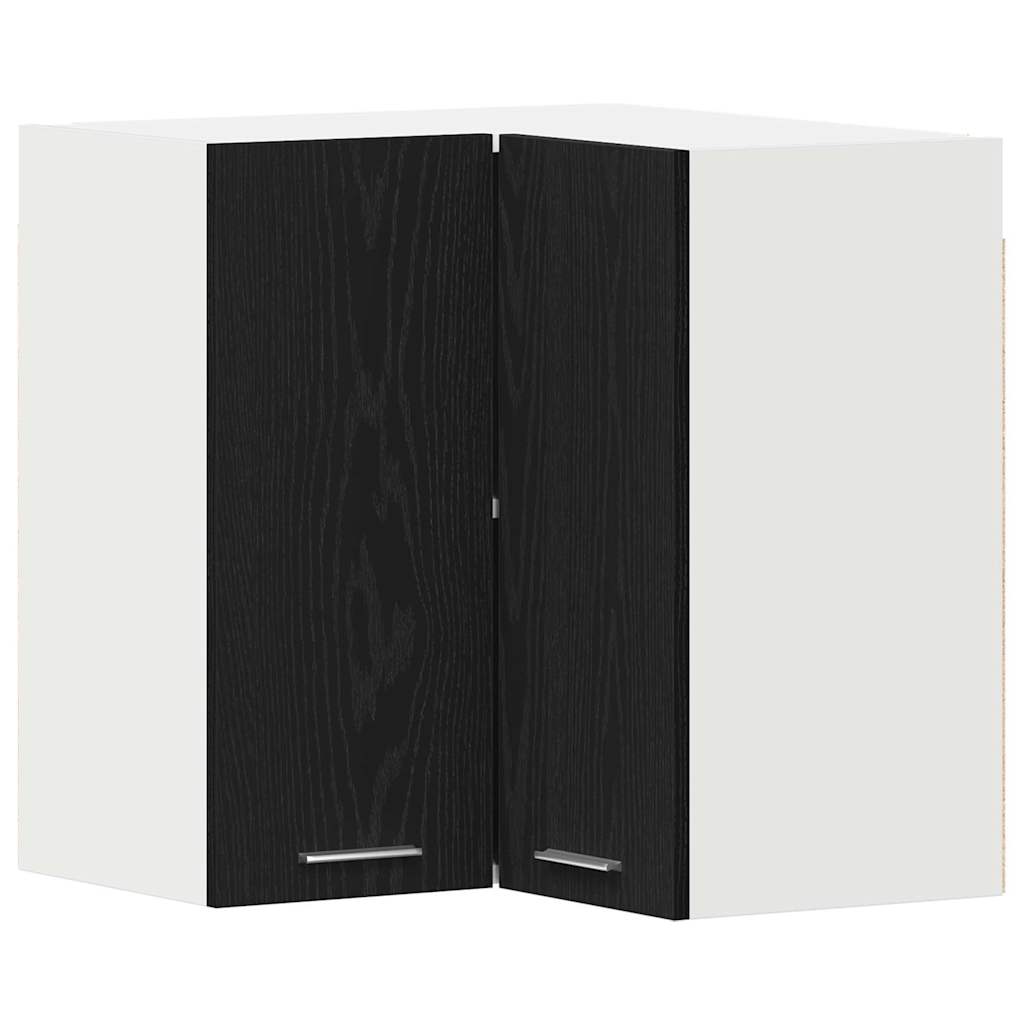 Hanging Corner Cabinet with Door Riga Black oak 57 x 57 x 60 cm