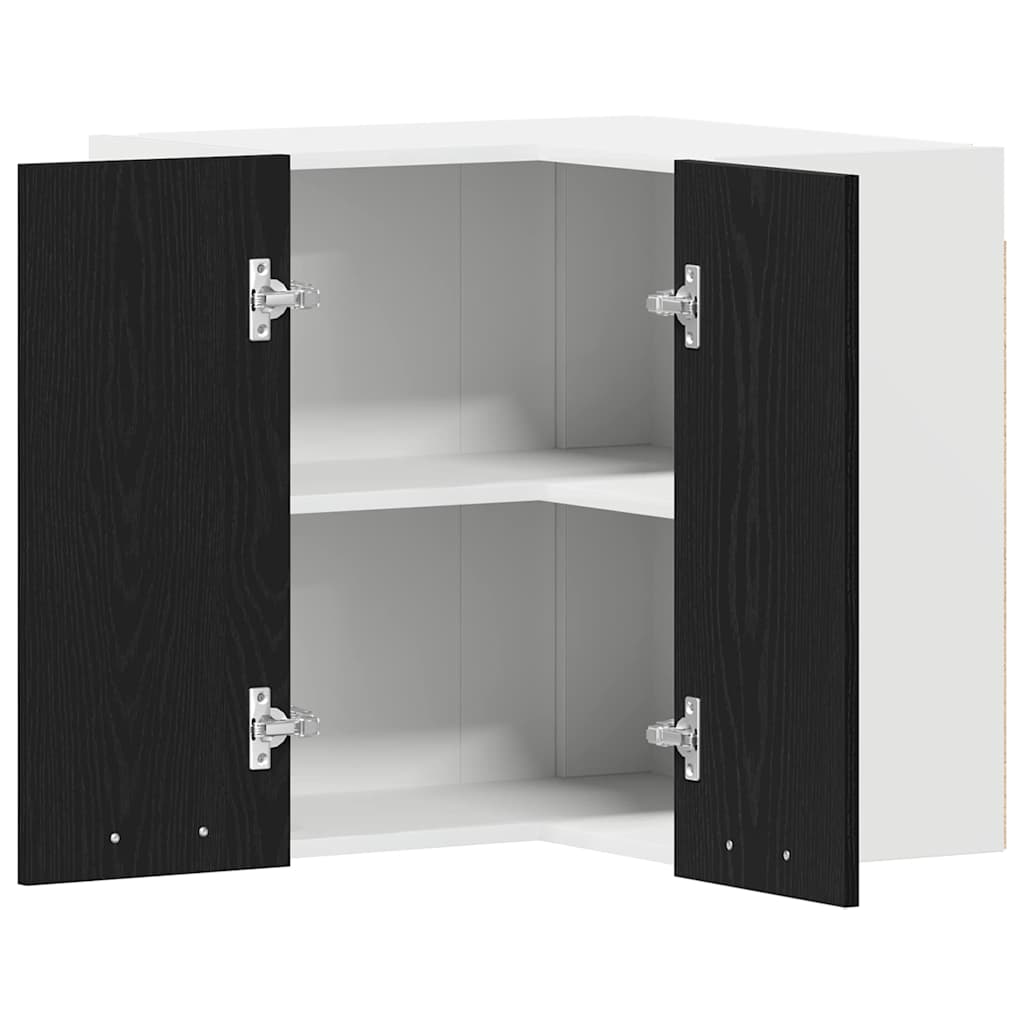 Hanging Corner Cabinet with Door Riga Black oak 57 x 57 x 60 cm