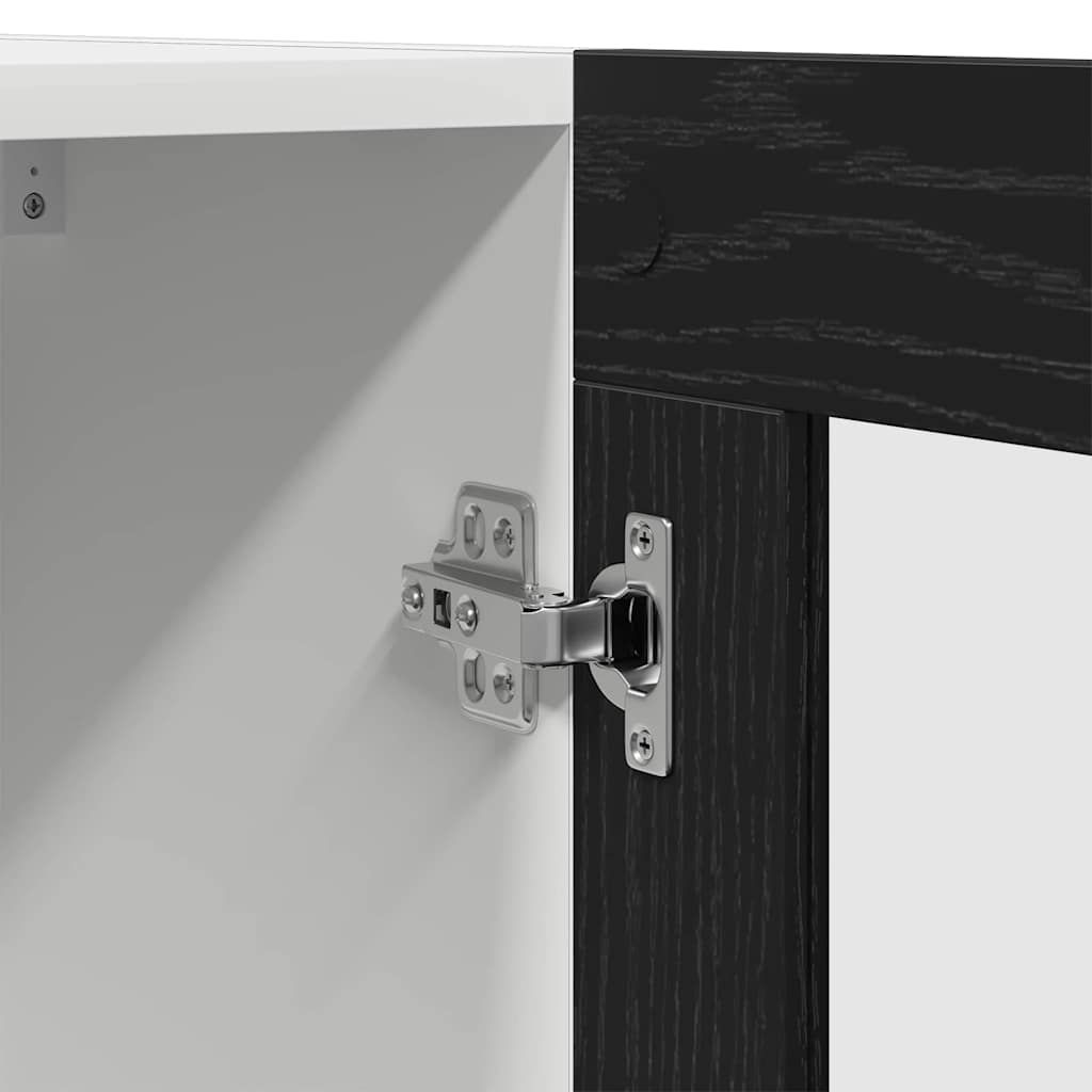 Hanging Glass Cabinet with Shelf Riga Black oak 60 x 31 x 60 cm