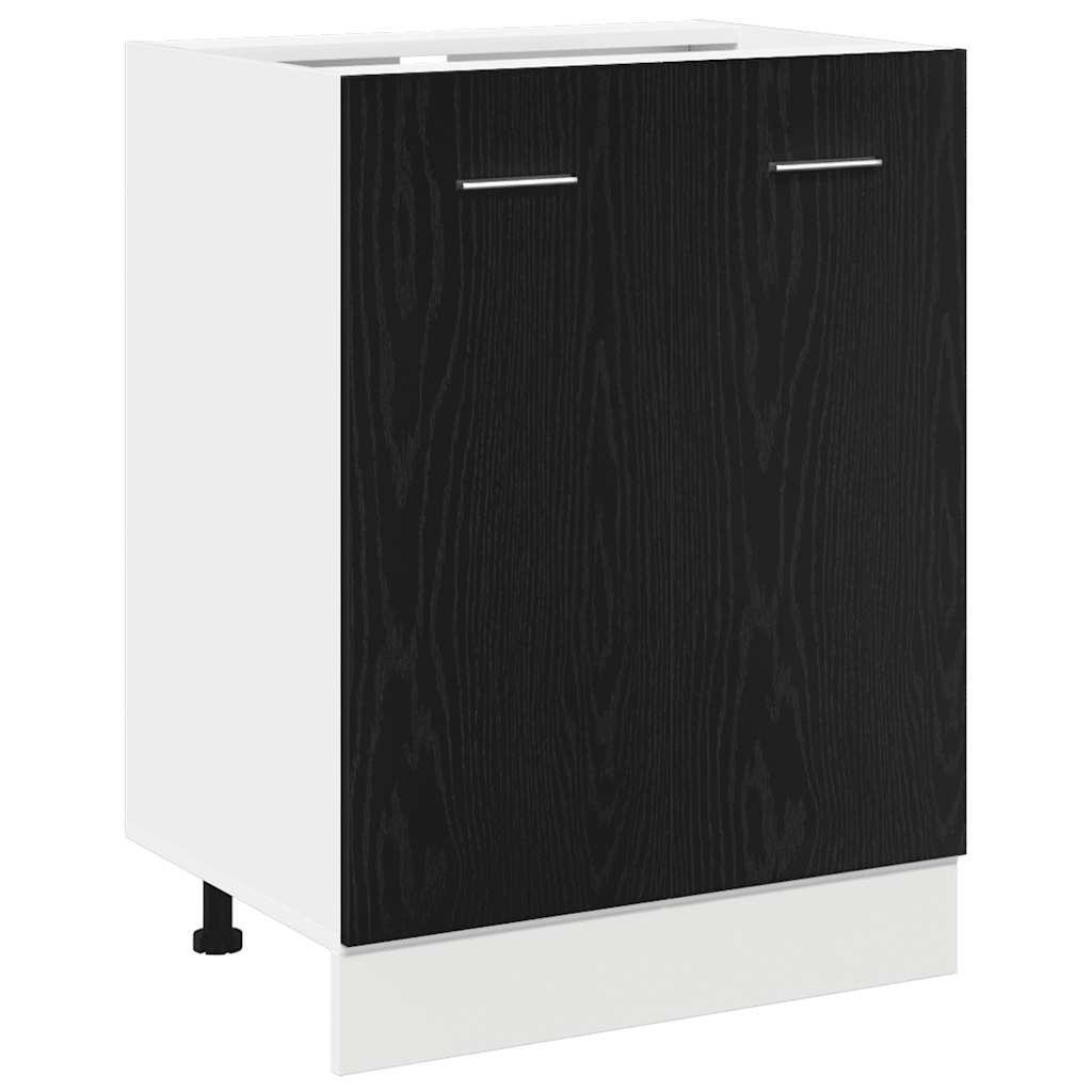 Bottom Cabinet Black Oak 60x46x81,5 cm Engineered Wood