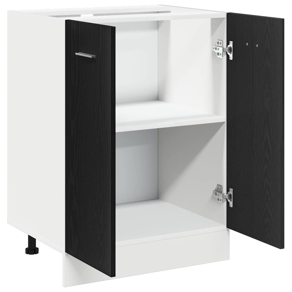 Bottom Cabinet Black Oak 60x46x81,5 cm Engineered Wood