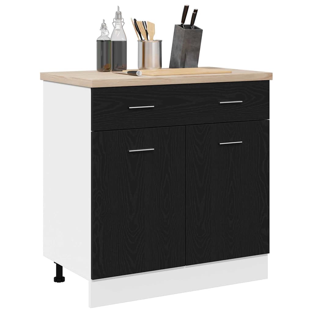 Cabinet with Drawer with Shelf Riga Black oak 80 x 46 x 81,5 cm