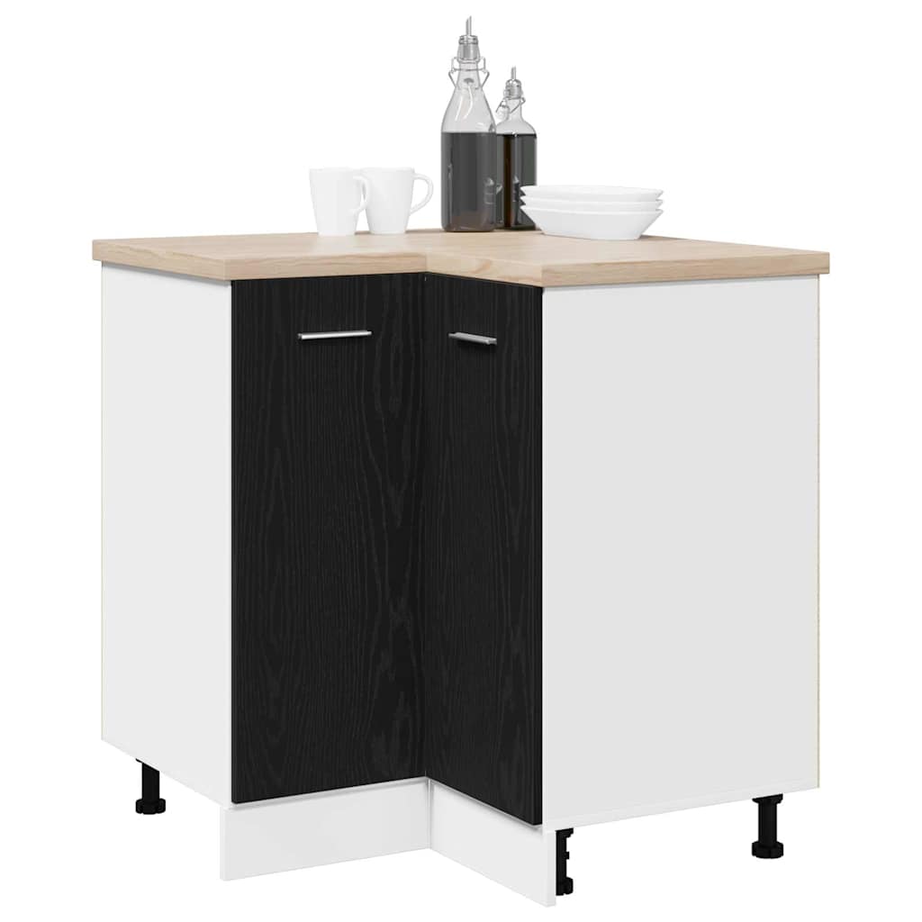 Corner Bottom Cabinet Riga Black oak 75,5 x 75,5 x 81,5 cm